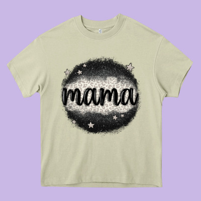 Leopard Mama Heavy Core Tee Designed By Maliassmallbusiness