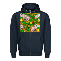 Navy St. Patrick's Day Pig And Candy Pot Of Gold Zipper Hoodie - FaDigitalArtStudio
