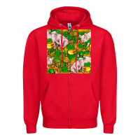 Red St. Patrick's Day Pig And Candy Pot Of Gold Zipper Hoodie - FaDigitalArtStudio