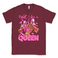 Burgundy Survivor queen Breast Cancer afro girl sneakers Classic Tee - RanaPortraitStore