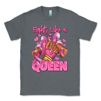 Charcoal Heather Survivor queen Breast Cancer afro girl sneakers Classic Tee - RanaPortraitStore