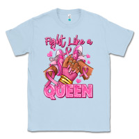 Dusty Blue Survivor queen Breast Cancer afro girl sneakers Classic Tee - RanaPortraitStore