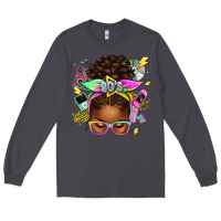 Smoke 80's babe afro messy bun Long Sleeve Tee - texasbilliewilder