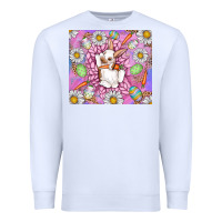 White Easter Bunny Premium Sweatshirt - CowhideDigitalArt