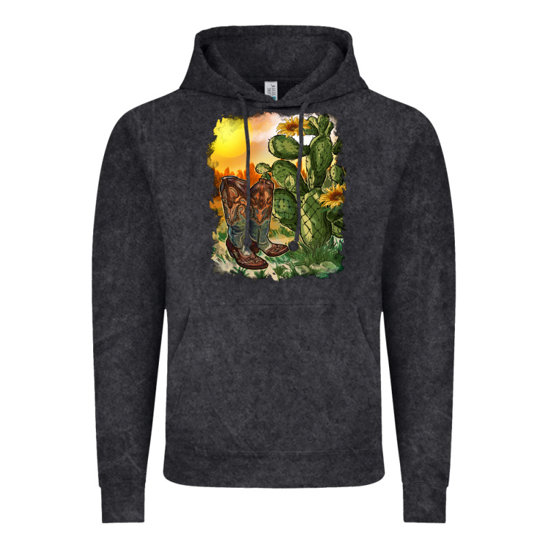 Western Boots With Cactus And Desert Vintage Hoodie by RanaPortraitStore | Teevron