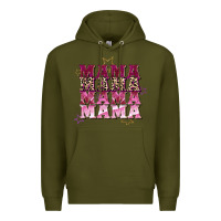 Army Green Mama mama mama mama Mother's Day Premium Hoodie - FaDigitalArtStudio