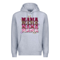 Heather Grey Mama mama mama mama Mother's Day Premium Hoodie - FaDigitalArtStudio