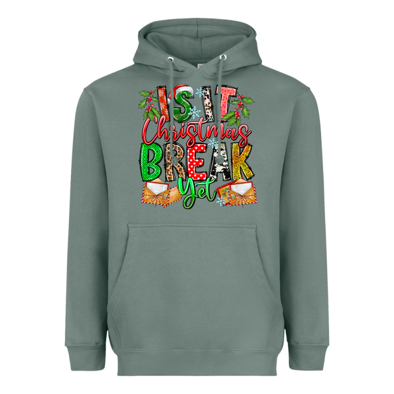 Is It Christmas Break Yet Heavyweight Hoodie by CowhideDigitalArt | Teevron