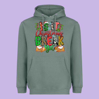 Is It Christmas Break Yet Heavyweight Hoodie Designed By Cowhidedigitalart