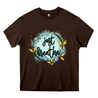 Chocolate Brown just breathe Heavy Core Tee - MaliasSmallBusiness