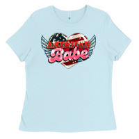 Baby Blue American babe Ladies Tee - NancyCooperArtShop