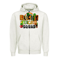Oatmeal Heather lucky teacher squad Zipper Hoodie - FaDigitalArtStudio