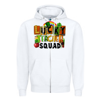 White lucky teacher squad Zipper Hoodie - FaDigitalArtStudio