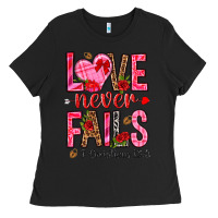 Black love never fails i corintians 13 8 Ladies Tee - NancyCooperArtShop