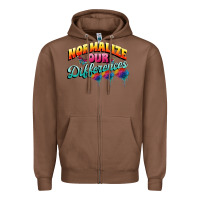 Chestnut Normalize our differences Autism Zipper Hoodie - FaDigitalArtStudio