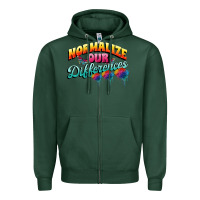 Sports Green Normalize our differences Autism Zipper Hoodie - FaDigitalArtStudio