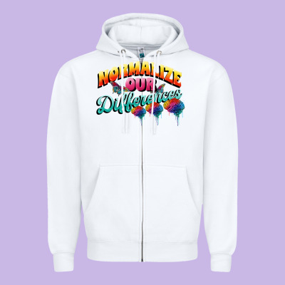 Normalize Our Differences Autism Zipper Hoodie Designed By Fadigitalartstudio