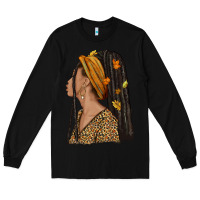 Black Fall afro woman Long Sleeve Tee - NancyCooperArtShop