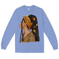 Colony Blue Fall afro woman Long Sleeve Tee - NancyCooperArtShop