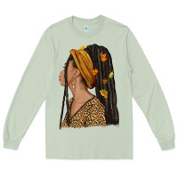 Matcha Fall afro woman Long Sleeve Tee - NancyCooperArtShop