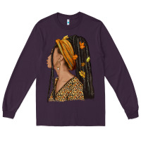 Plum Fall afro woman Long Sleeve Tee - NancyCooperArtShop