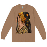 Toasted Coconut Fall afro woman Long Sleeve Tee - NancyCooperArtShop