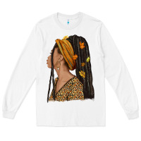 White Fall afro woman Long Sleeve Tee - NancyCooperArtShop