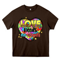Chocolate Brown Love needs no words Heavy Core Tee - NancyCooperArtShop