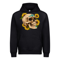 Black skull flowers and gemstone Urban Hoodie - Artiststas