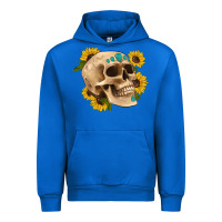 Cobalt skull flowers and gemstone Urban Hoodie - Artiststas