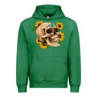 Emerald skull flowers and gemstone Urban Hoodie - Artiststas