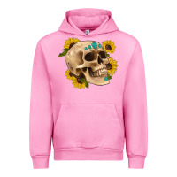 Fuchsia Pink skull flowers and gemstone Urban Hoodie - Artiststas