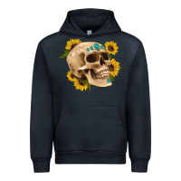 Navy skull flowers and gemstone Urban Hoodie - Artiststas