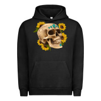 Pigment Black skull flowers and gemstone Urban Hoodie - Artiststas