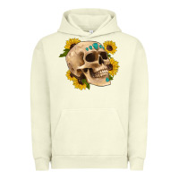 Pigment Pistachio skull flowers and gemstone Urban Hoodie - Artiststas