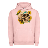Pigment Salmon skull flowers and gemstone Urban Hoodie - Artiststas
