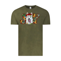 Vintage Olive white shepherd christmas joy Vintage Tee - RanaPortraitStore