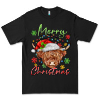 Black merry christmas cow Premium Tee - MaliasSmallBusiness