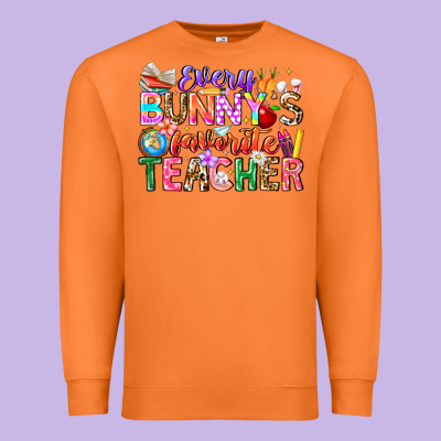 Every Bunny Favorite Teacher Easter Premium Sweatshirt Designed By Cowhidedigitalart