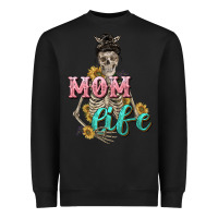Black Mom life with skull Mother's Day Heavyweight Sweatshirt - CowGirlArtShop