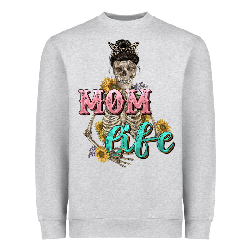 Mom Life With Skull Mother's Day Heavyweight Sweatshirt by CowGirlArtShop | Teevron