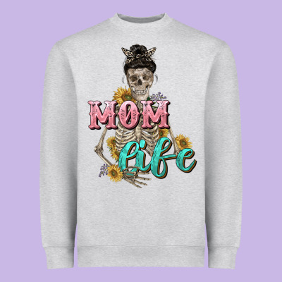 Mom Life With Skull Mother's Day Heavyweight Sweatshirt Designed By Cowgirlartshop