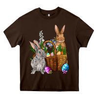 Chocolate Brown Bunnys carrots eggs with basket Easter Heavy Core Tee - NancyCooperArtShop