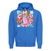 True Royal unicorn coffe cup and star with rainbow seamless pattern bbs Zipper Hoodie - BundleAndBundleShop
