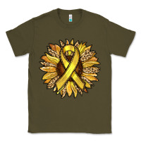 Army Green Child Cancer Awareness Sunflower Classic Tee - RanaPortraitStore