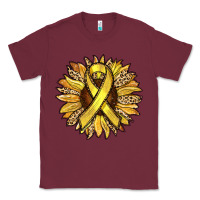Burgundy Child Cancer Awareness Sunflower Classic Tee - RanaPortraitStore