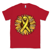 Red Child Cancer Awareness Sunflower Classic Tee - RanaPortraitStore