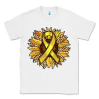 White Child Cancer Awareness Sunflower Classic Tee - RanaPortraitStore