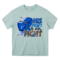 Arona his fight is our fight colon cancer blue ribbon Heavy Core Tee - NancyCooperArtShop