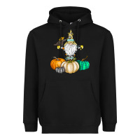 Black Happy Fall Heavyweight Hoodie - CowhideDigitalArt